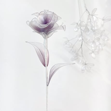 【単品販売】薔薇（パープルグラデ/パール）１本　f3045