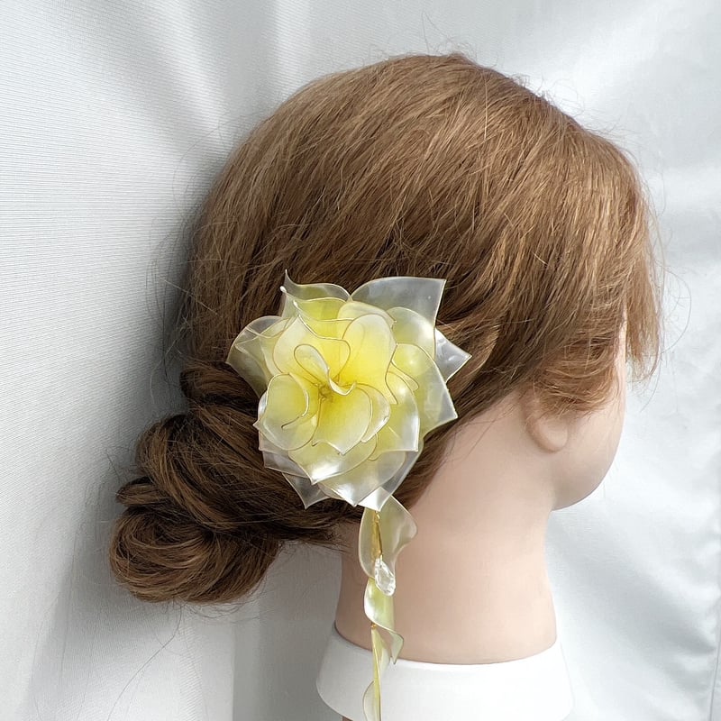 黄薔薇 「幸福」かんざし h4087 | Cuore