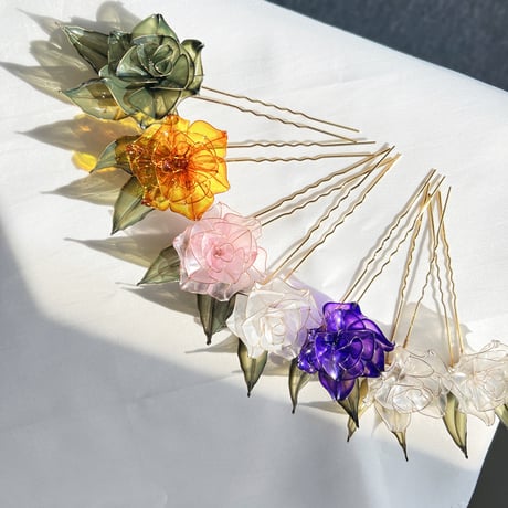 【在庫処分価格】薔薇のかんざし