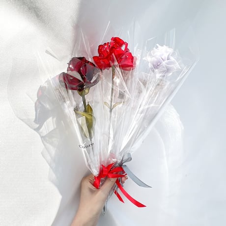 【単品販売】薔薇（パープルグラデ/パール）１本　f3045