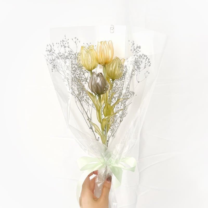 お得なブーケ】チューリップのかすみ草ブーケ | Cuore