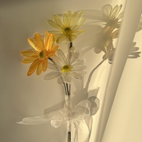 【お得なブーケ】ガーベラ　3本セット【イエロー、ホワイト、レモンイエローの3色セット】