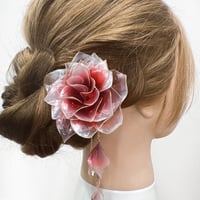 赤薔薇 「愛情」かんざし　h4068