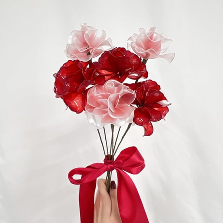 【お得なブーケ】カーネーションと薔薇ブーケ　６本セット　b2019