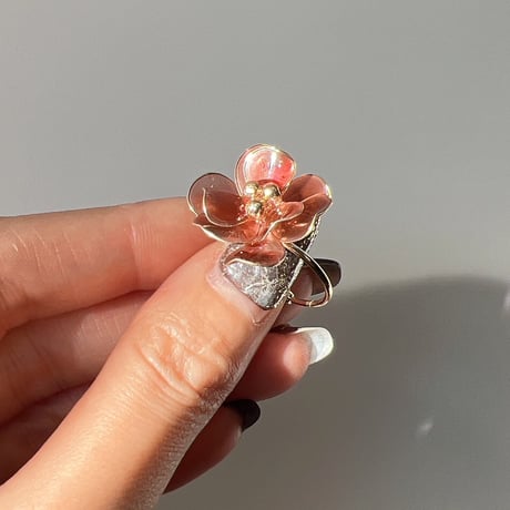 深紅の椿　リング r4020