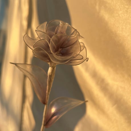 【単品販売】薔薇（パープルグラデ/パール）１本　f3045