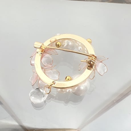 【１点限定】桜とパール ブローチ