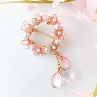 【2WAY/チャーム付】満開の桜 ブローチ 　b4017