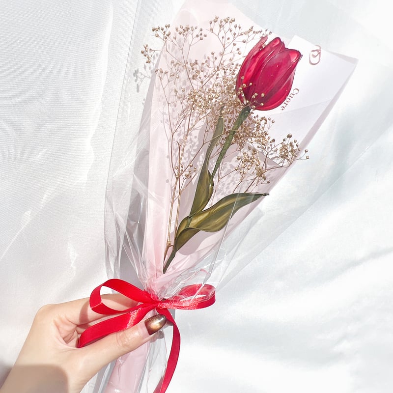 オーダーブーケ】ギフトにおすすめ♡お好きな1輪とかすみ草の花束 | Cuore