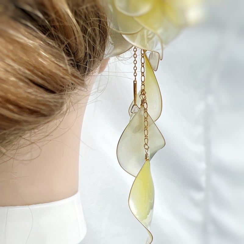 黄薔薇 「幸福」かんざし h4087 | Cuore