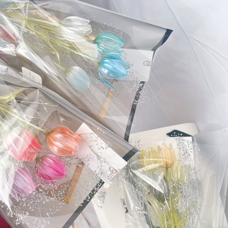 【お得なブーケ】チューリップのかすみ草ブーケ