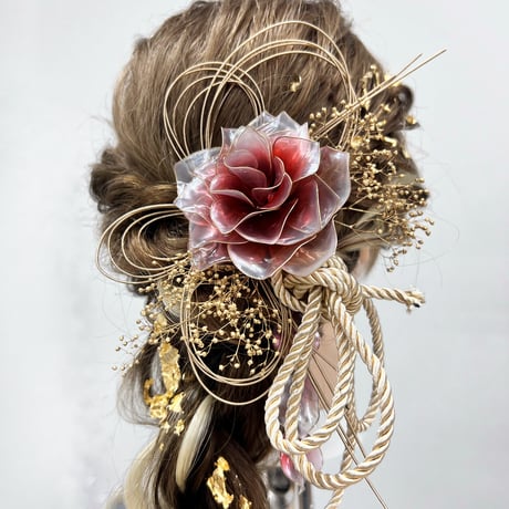赤薔薇 「愛情」ヘッドドレス　6点セット　h4080