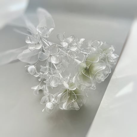 【お得なブーケ】薔薇とかすみ草のブーケ（グリーングラデ/パール）6本セット　b2037