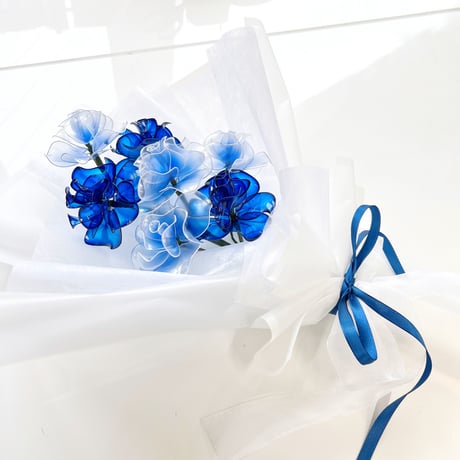 【お得なブーケ】青薔薇MIXのブーケ ７本セット　b2015