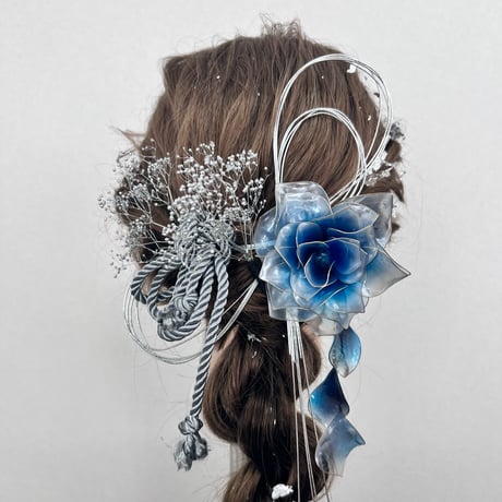 【お得な2点set】薔薇 「夢叶う」ヘッドドレス　6点セット＆薔薇の花びら（フック）　h4081&p1142