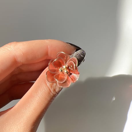 深紅の椿　リング r4020