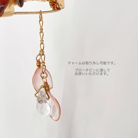 【2WAY/チャーム付】満開の桜 ブローチ 　b4017