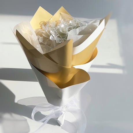 【お得なブーケ】薔薇とかすみ草のブーケ（グリーングラデ/パール）6本セット　b2037