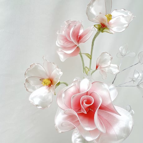 【お得なブーケ】葵と薔薇のMIXブーケ　5本　b2027