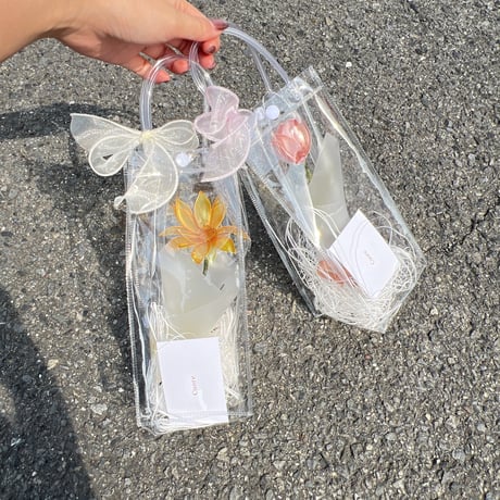 【クリアフラワーバッグ】1本専用/プレゼントにぴったり！そのまま飾れる 選べるお花