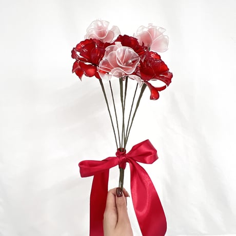 【お得なブーケ】カーネーションと薔薇ブーケ　６本セット　b2019