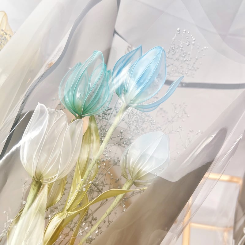 お得なブーケ】チューリップのかすみ草ブーケ | Cuore