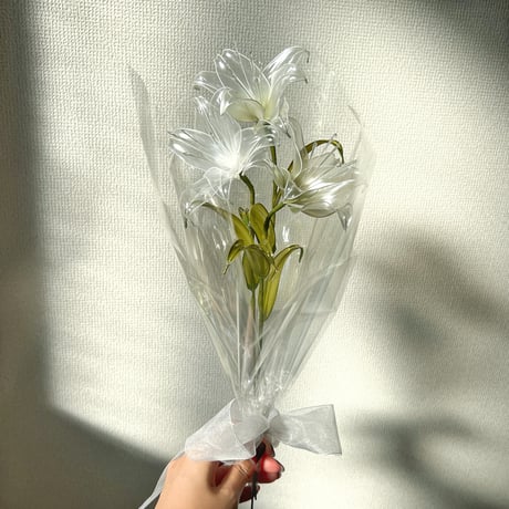 【お得なブーケ】百合のプチブーケ 3本セット　b2007