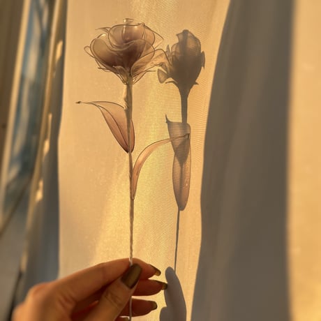 【単品販売】薔薇（パープルグラデ/パール）１本　f3045