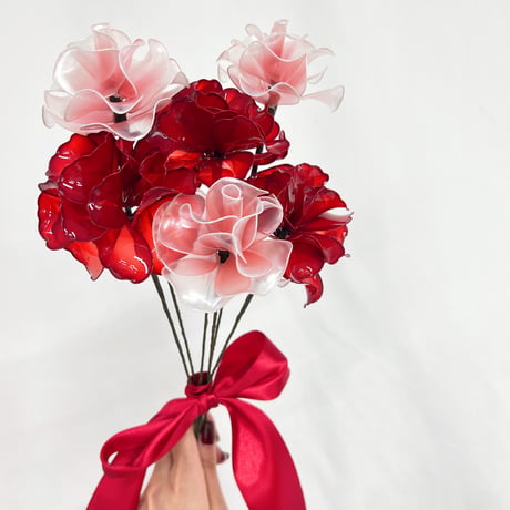 【お得なブーケ】カーネーションと薔薇ブーケ　６本セット　b2019