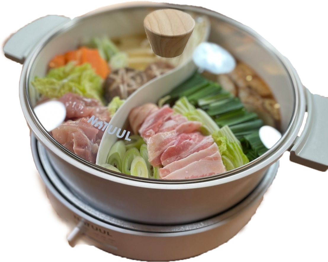 新商品】おやこ電気鍋 直火対応 仕切り電気なべ 二食電気おやこ鍋