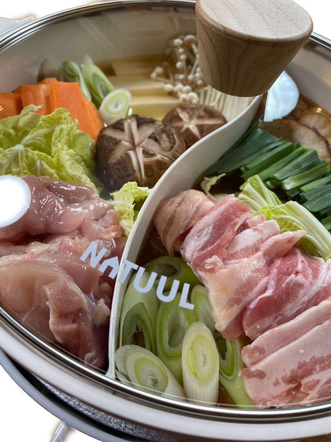 新商品】おやこ電気鍋 直火対応 仕切り電気なべ 二食電気おやこ鍋