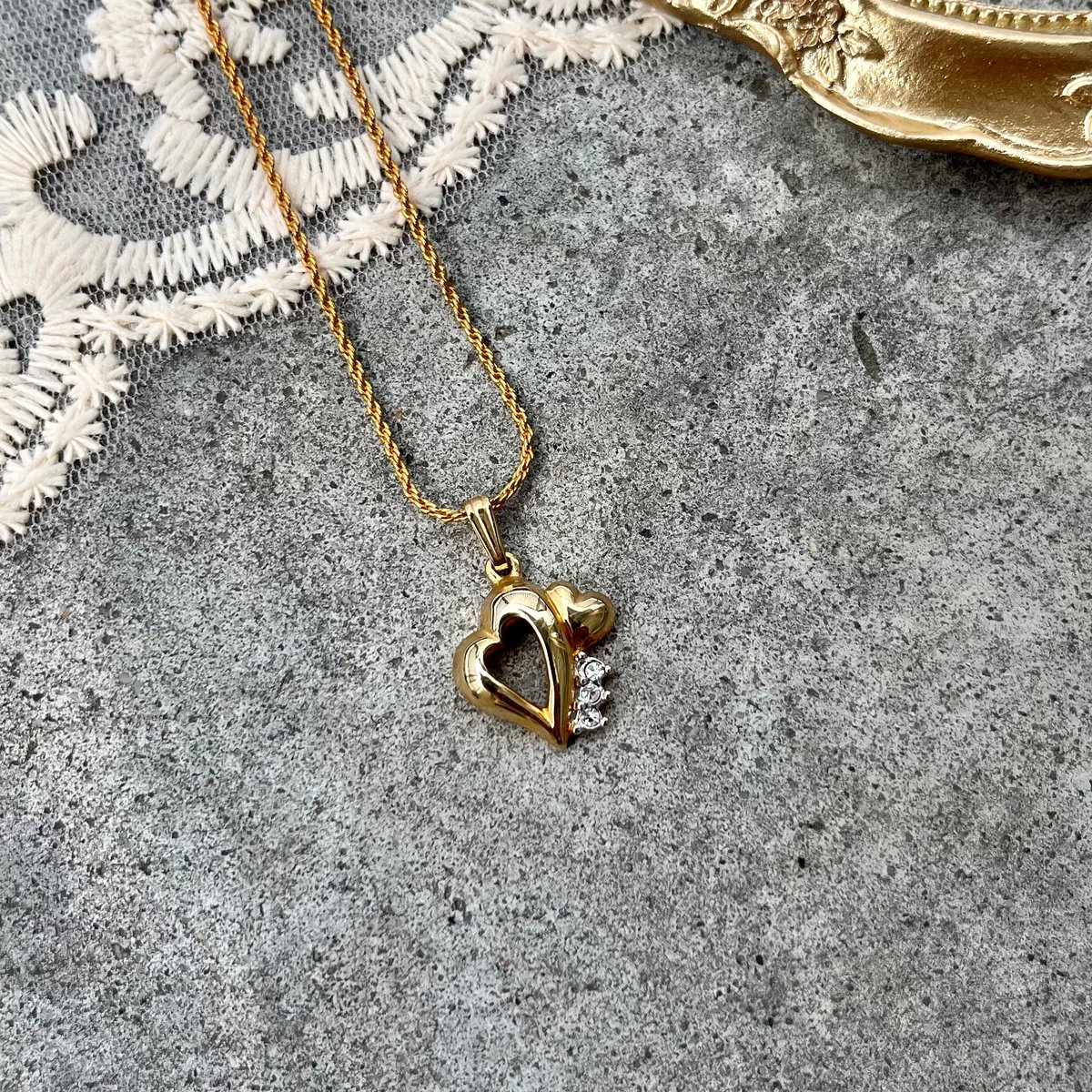 KEYES Heart Design Necklace | vintage jewelry Rosa