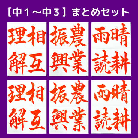 JA共済書道コンクール【中１〜中３ お手本】