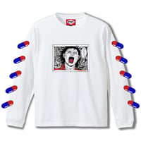 「SF 凄いファック」  Long Sleeve T-Shirts (White)