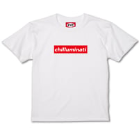 「CHILLUMINATI BOX LOGO（Normal）」 T-shirt (WHITE)