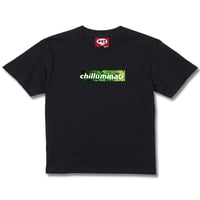 「CHILLUMINATI BOX LOGO (GREEN LEAF）」 T-shirt (BLACK)