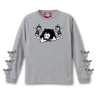 「ミライちゃん呼び寄せの術」Long Sleeve T-Shirts　(MIXグレー)