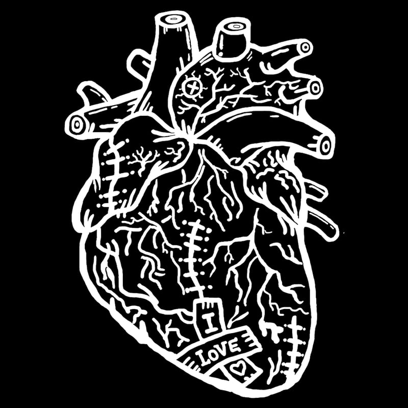 心臓 T-shirt (Black) | やばさ商店