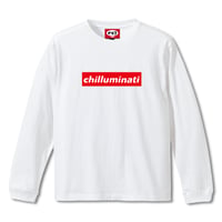 「 CHILLUMINATI BOX LOGO（Normal）」Long Sleeve T-Shirts(WHITE)