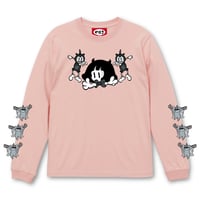「ミライちゃん呼び寄せの術」Long Sleeve T-Shirts　(オフピンク)