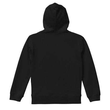 【ヨガサターン・顔】 ポケットレス BLACK HOODIE