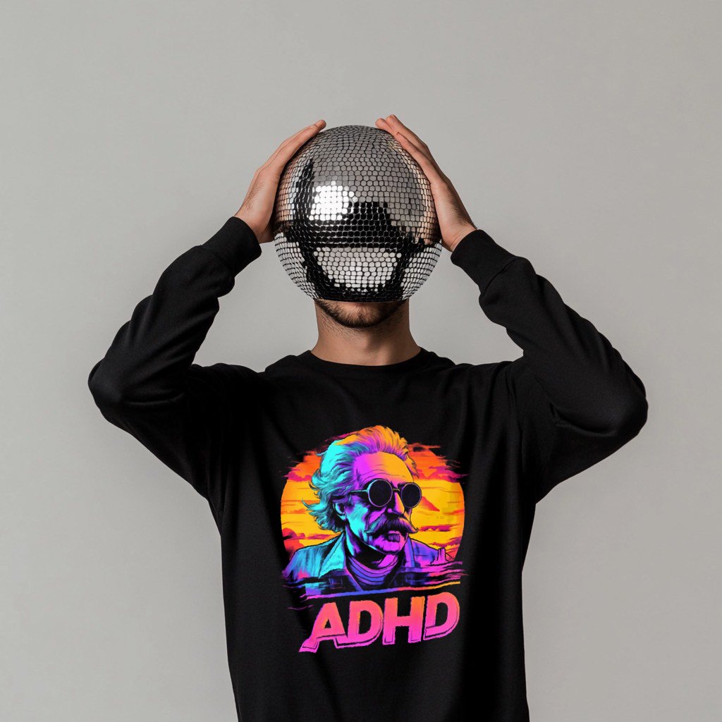 ADHD」 T-Shirt (Black) | やばさ商店
