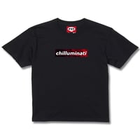 「CHILLUMINATI BOX LOGO (RED LEAF）」 T-shirt (BLACK)