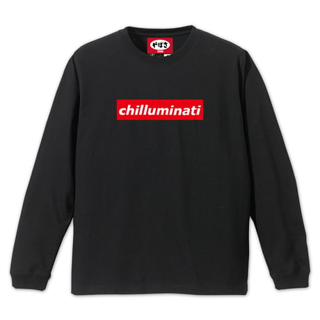 「 CHILLUMINATI BOX LOGO（Normal）」Long Sleeve T-Shirts(BLACK)