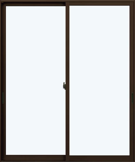 【店舗受取限定/ダークブラウン】 ウチリモ2枚建 引違い窓 Low-E複層ガラス ガスなし
