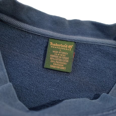 USED"90's~ TIMBERLAND CREW NECK FADED SWEAT"