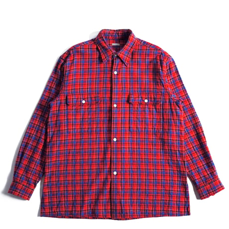 SOWBOW "FLAP POCKET WORK SHIRT / DOUBLE CLOTH PLAID" ［RED］