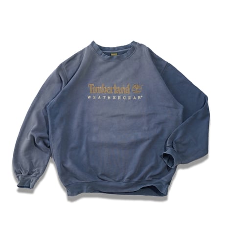 USED"90's~ TIMBERLAND CREW NECK FADED SWEAT"