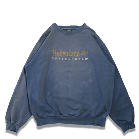 USED"90's~ TIMBERLAND CREW NECK FADED SWEAT"