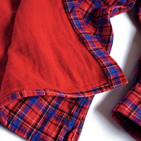 SOWBOW "FLAP POCKET WORK SHIRT / DOUBLE CLOTH PLAID" ［RED］